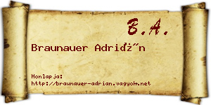 Braunauer Adrián névjegykártya